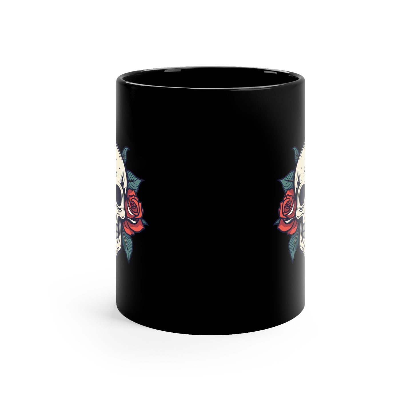 Introducing the Skull & Roses 11oz Coffee Mug – A Bold Blend of Elegance and Edge!