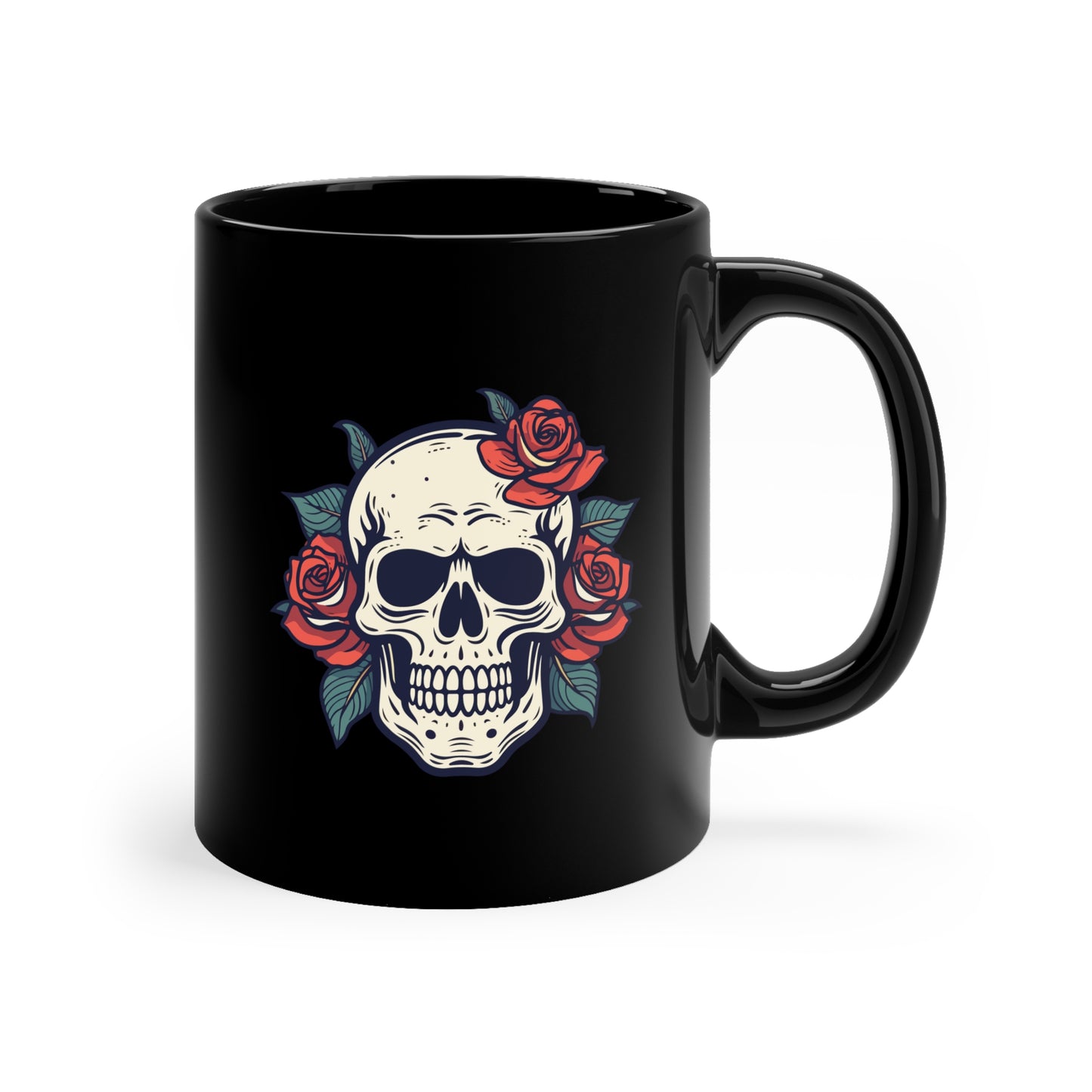 Introducing the Skull & Roses 11oz Coffee Mug – A Bold Blend of Elegance and Edge!