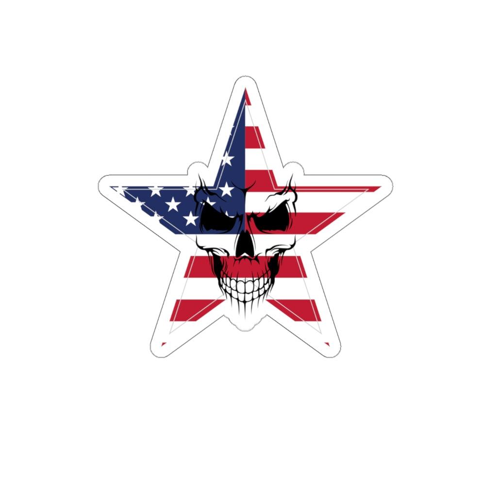 Star Flag w skull Kiss-Cut Stickers - Domino Zee