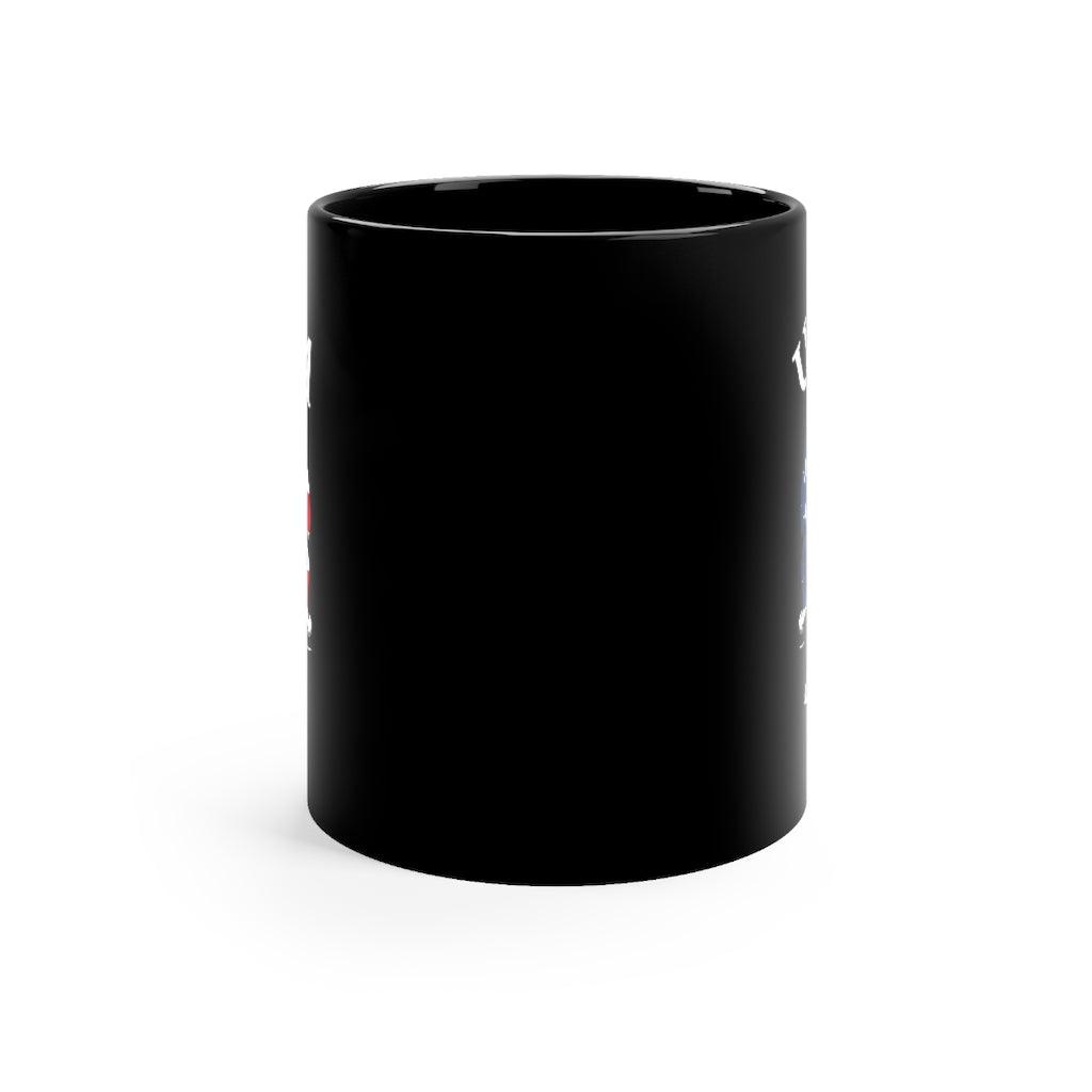 USA Skull Flag Black mug 11oz - Domino Zee