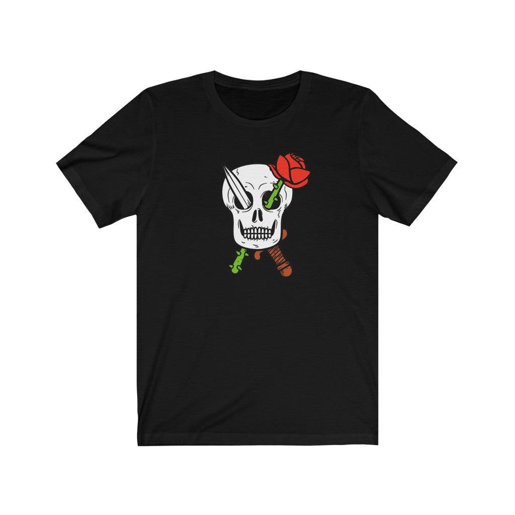 Skull & Rose Unisex Jersey Short Sleeve Tee - Domino Zee