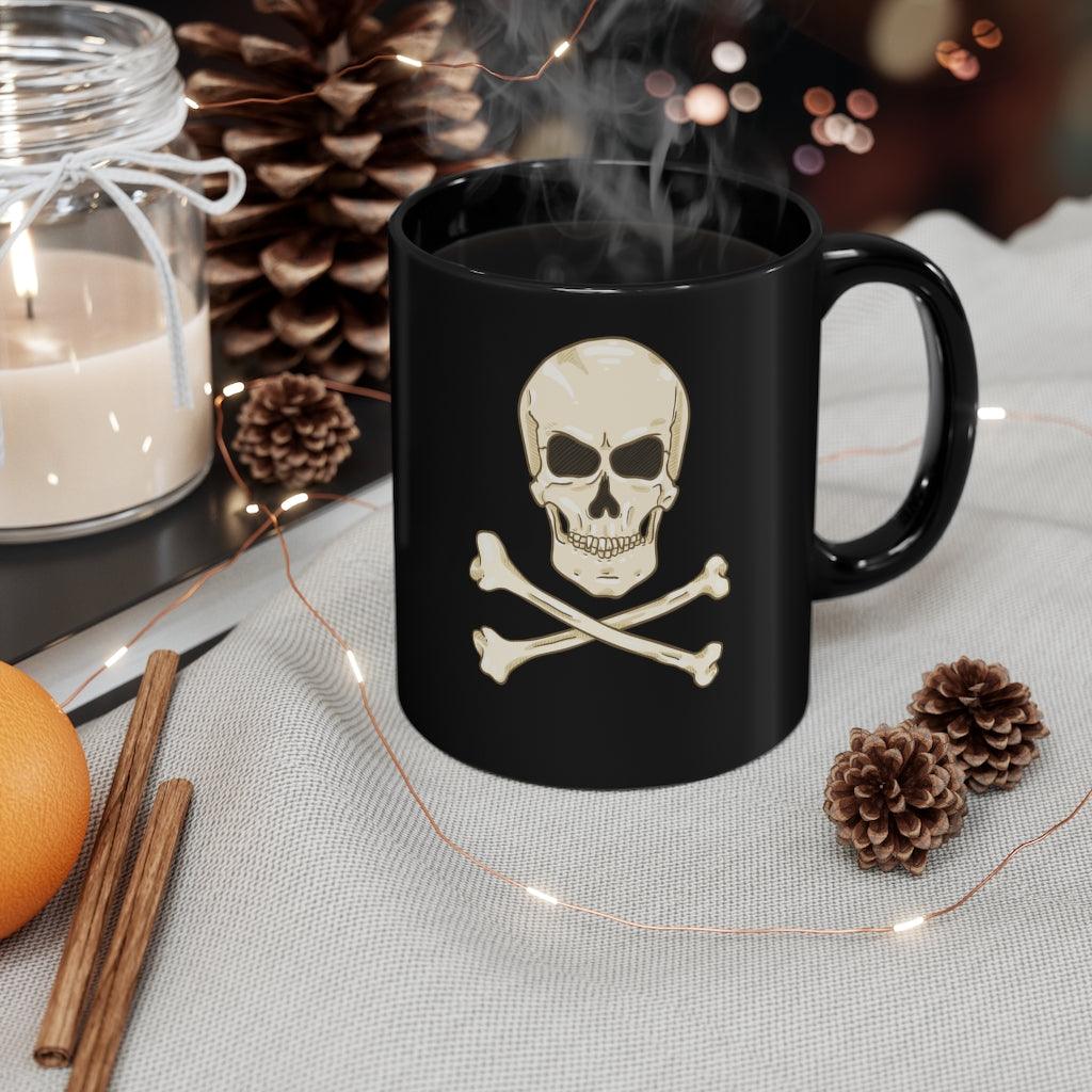 Skull & Crossbones Black mug 11oz - Domino Zee