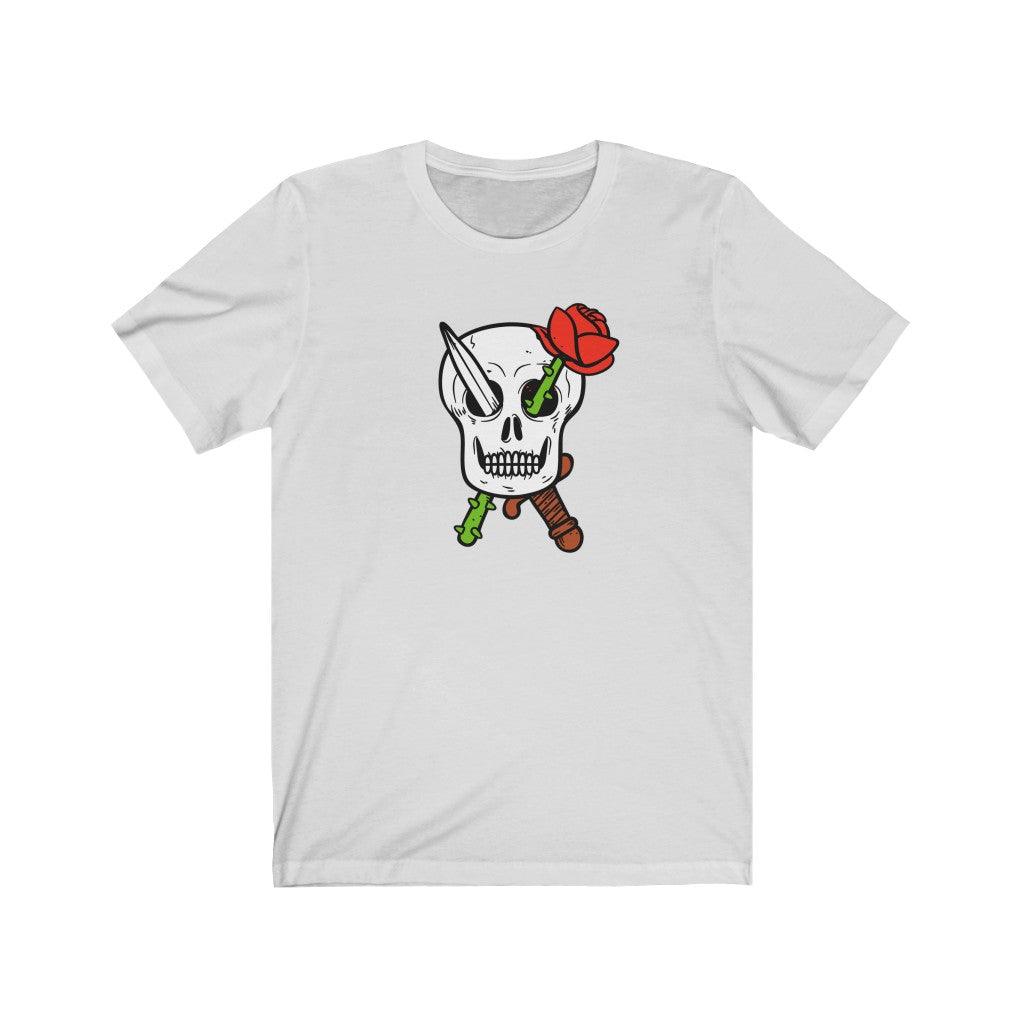 Skull & Rose Unisex Jersey Short Sleeve Tee - Domino Zee