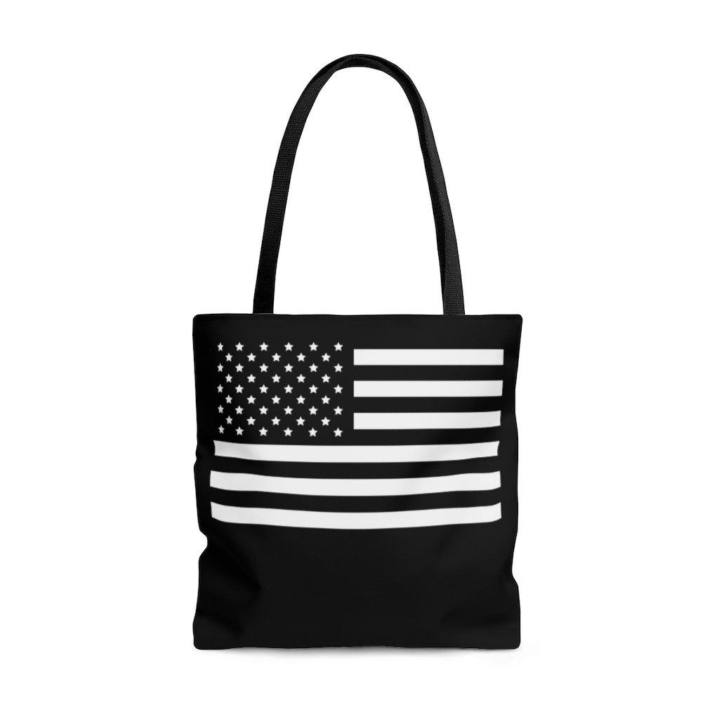 American Flag AOP Tote Bag.