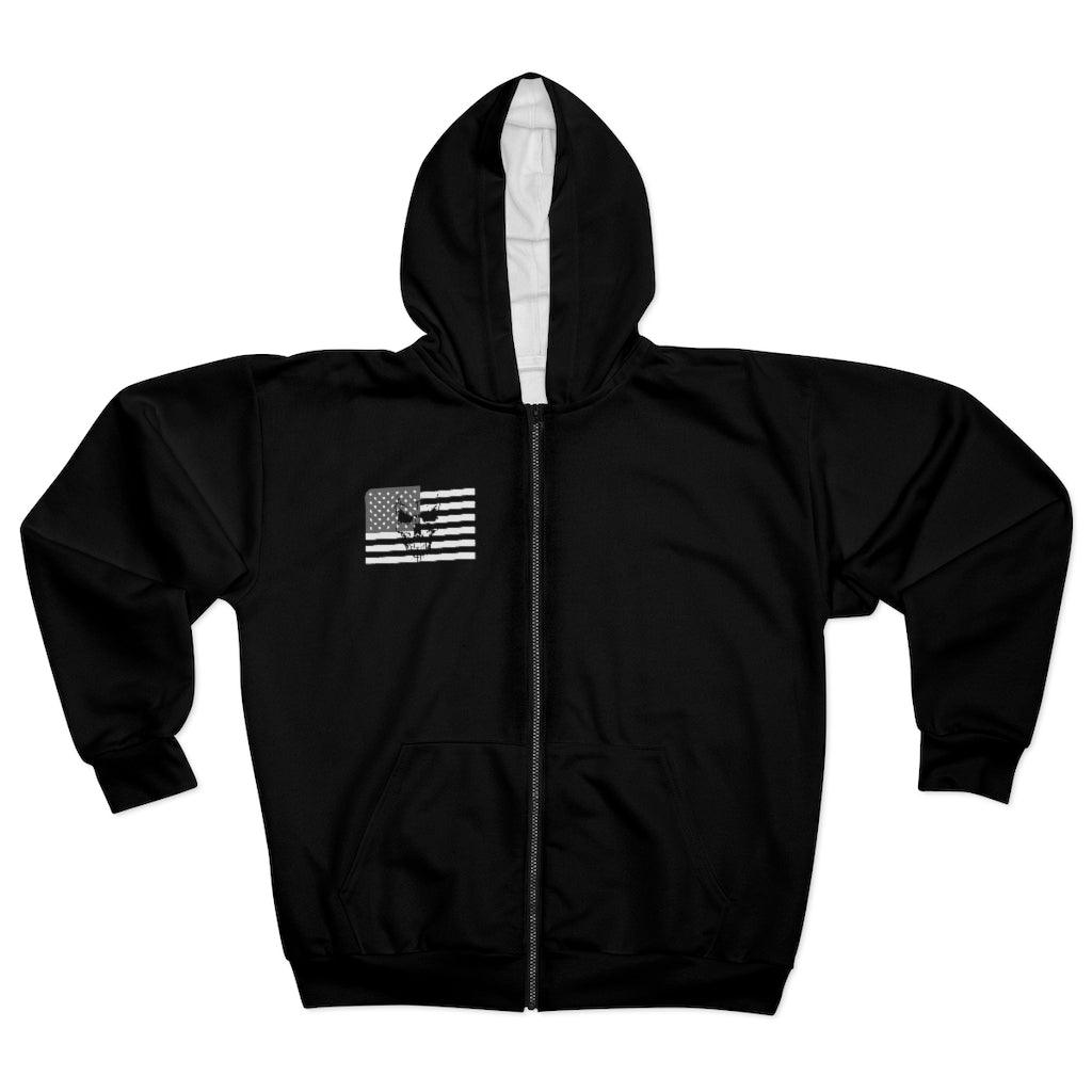 Skull & Flag Zip Hoodie - Domino Zee