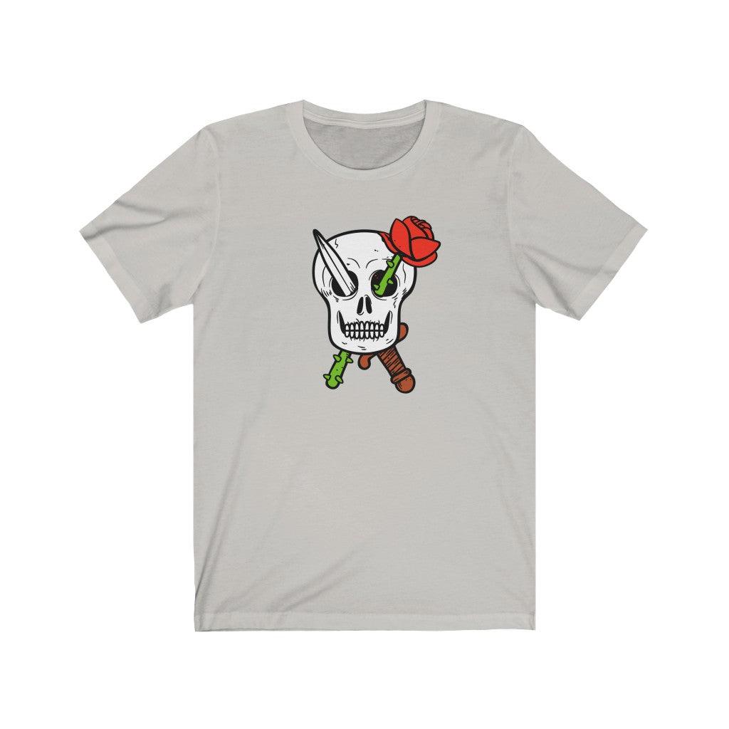 Skull & Rose Unisex Jersey Short Sleeve Tee - Domino Zee