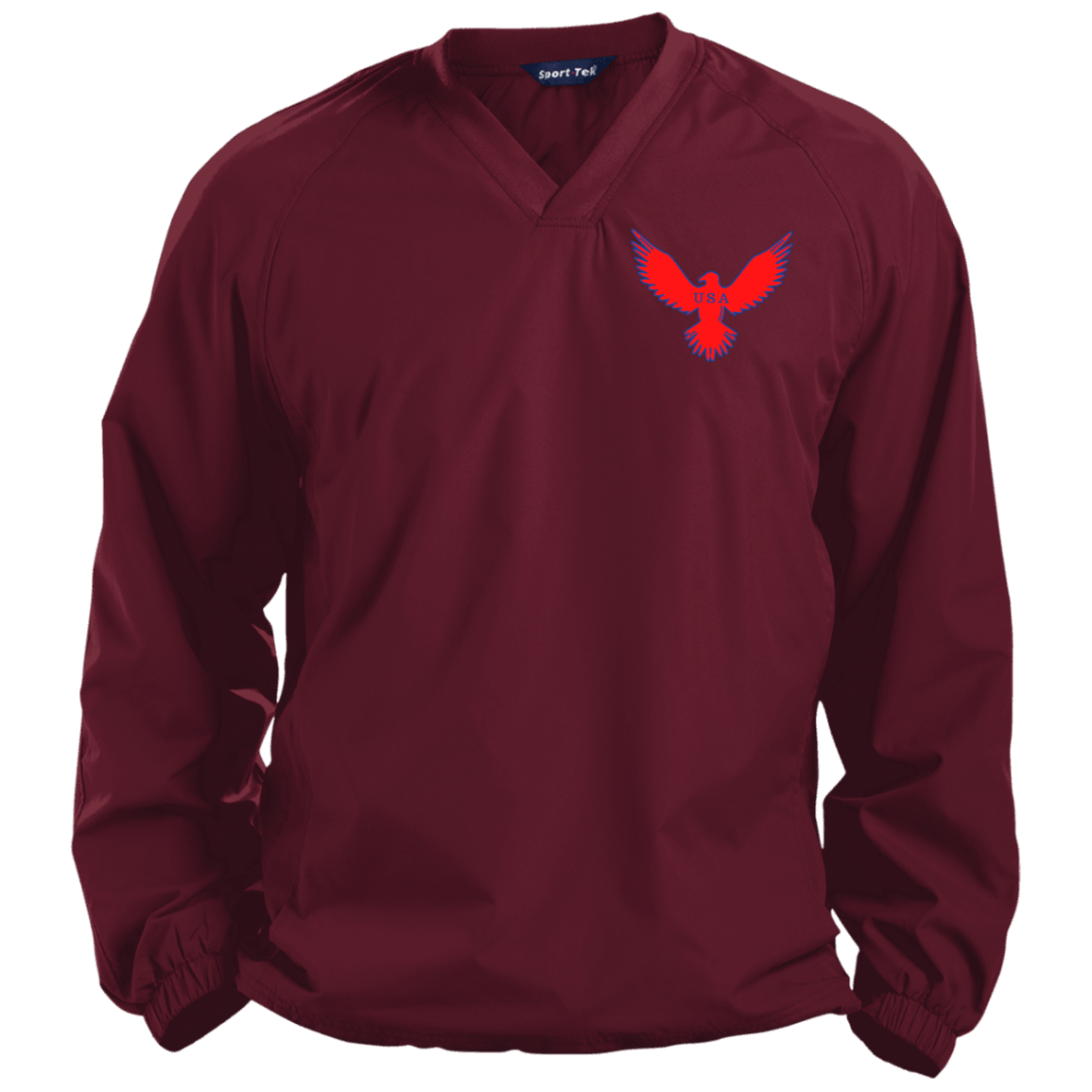 Red Eagle Pullover V-Neck Windshirt - Domino Zee