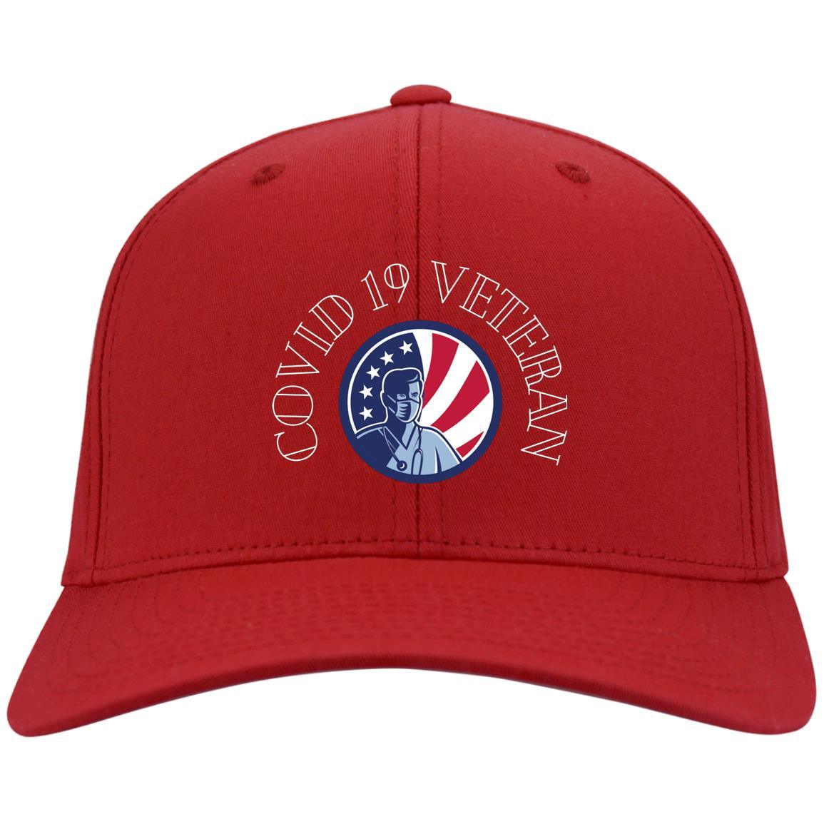 Covid 19 Veteran Flex Fit Twill Baseball Cap - Domino Zee