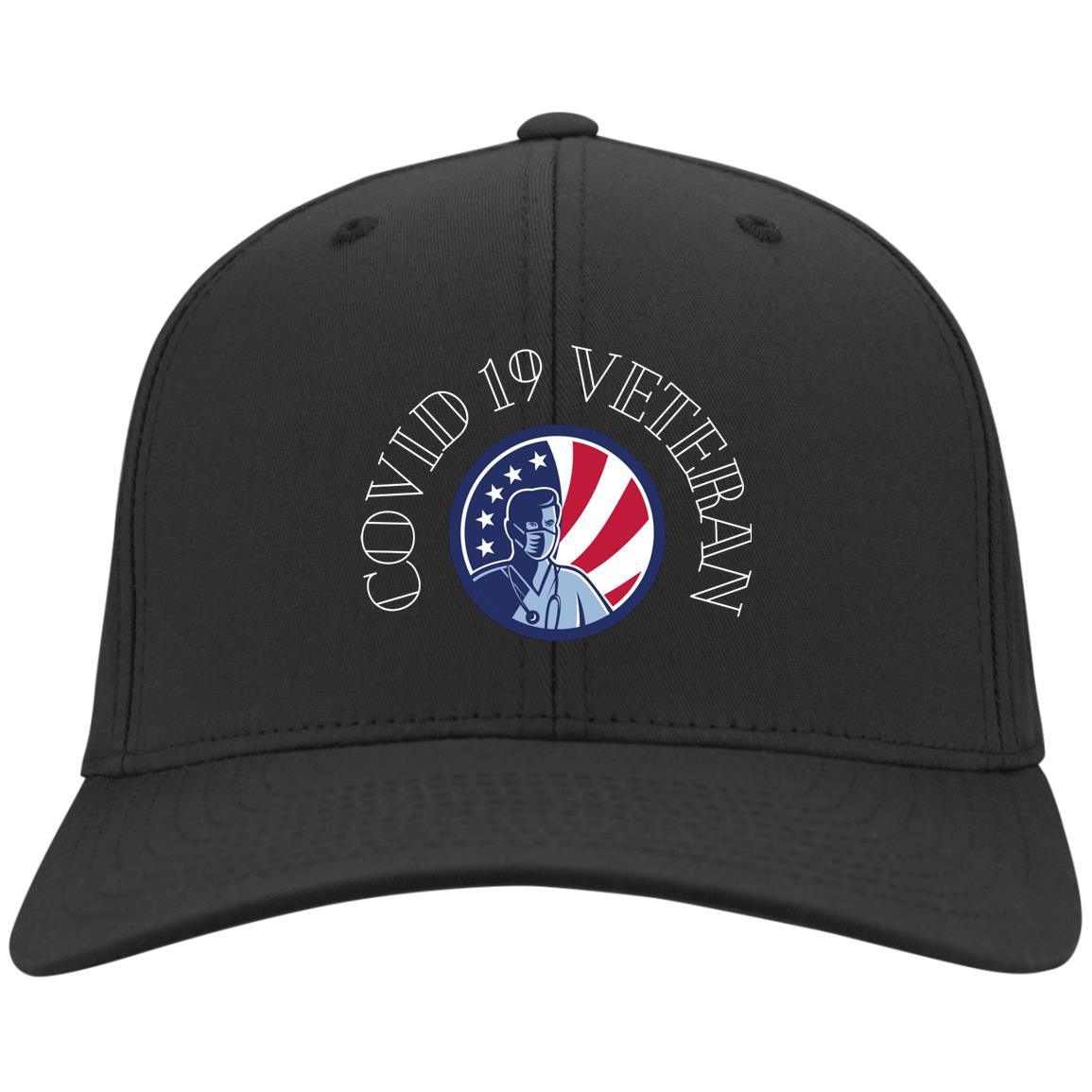 Covid 19 Veteran Flex Fit Twill Baseball Cap - Domino Zee