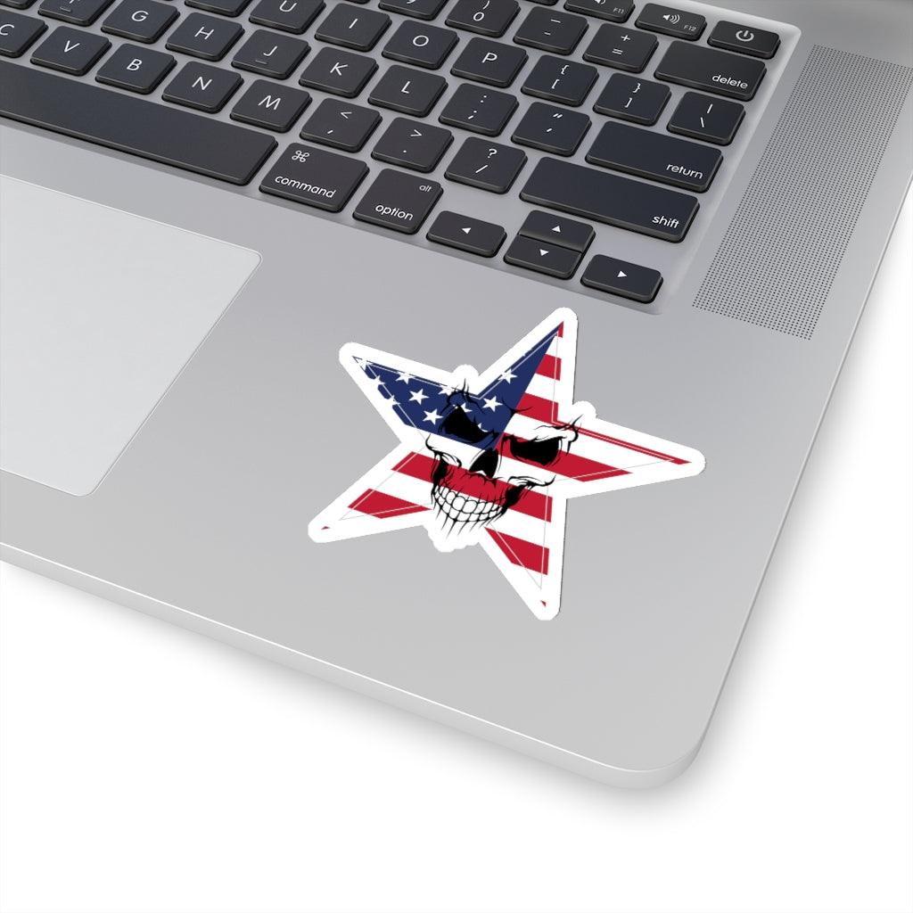 Star Flag w skull Kiss-Cut Stickers - Domino Zee