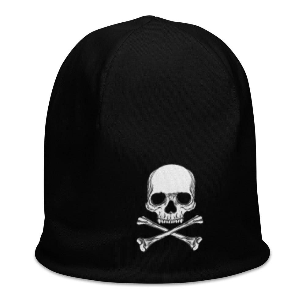 Skull & Crossbones All-Over Print Beanie - Domino Zee