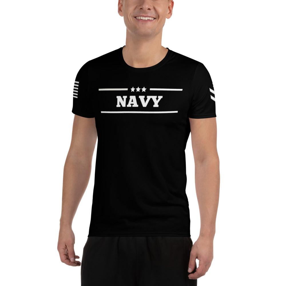 Navy Men's Athletic T-shirt - Domino Zee