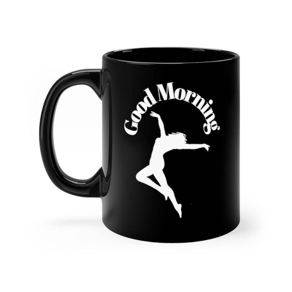 Good Morning Black mug 11oz - Domino Zee