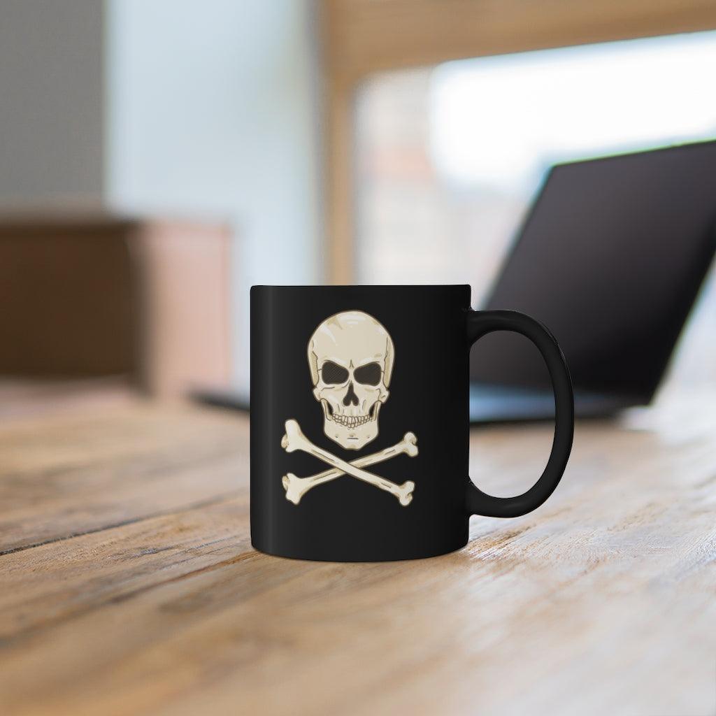 Skull & Crossbones Black mug 11oz - Domino Zee