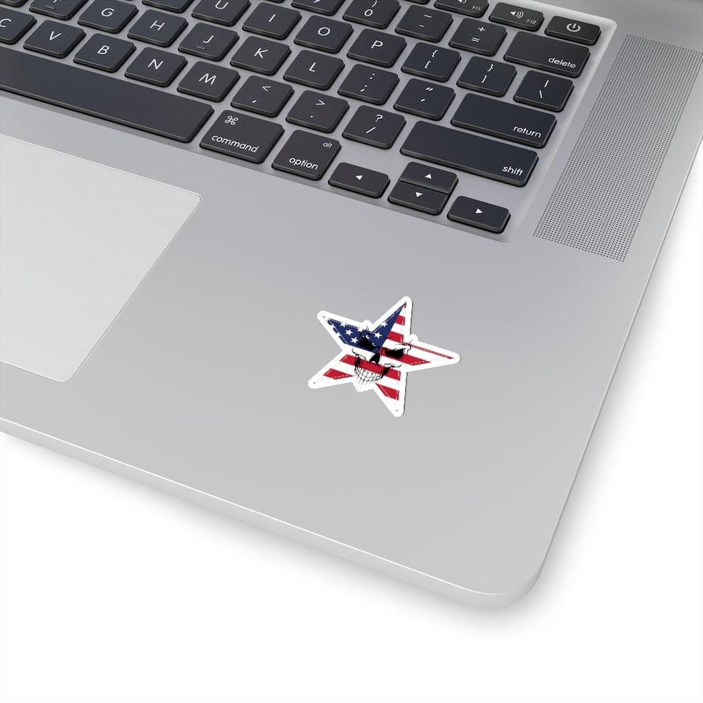 Star Flag w skull Kiss-Cut Stickers - Domino Zee