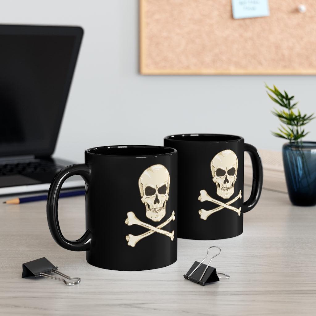 Skull & Crossbones Black mug 11oz - Domino Zee