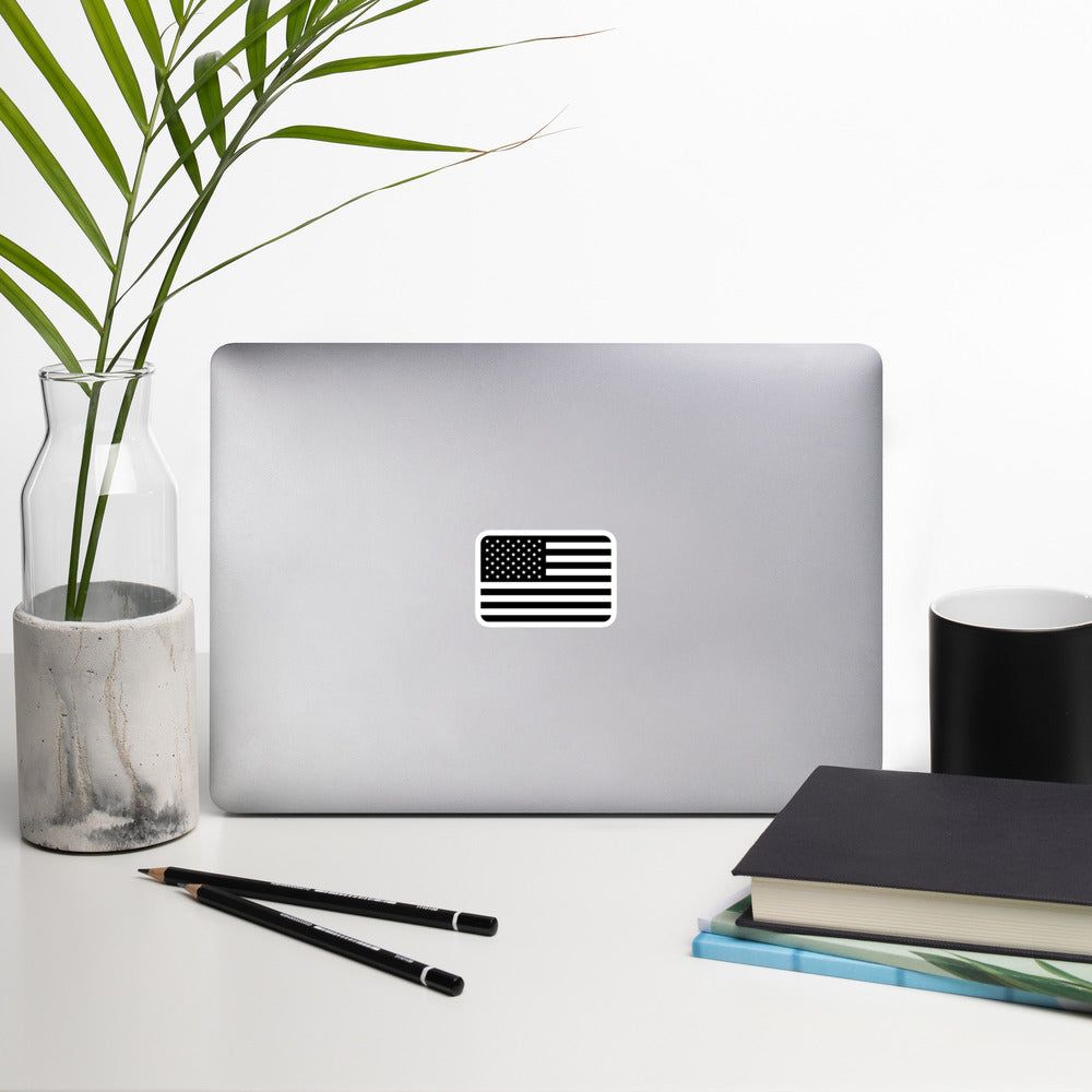 B & W American Flag Bubble-free stickers