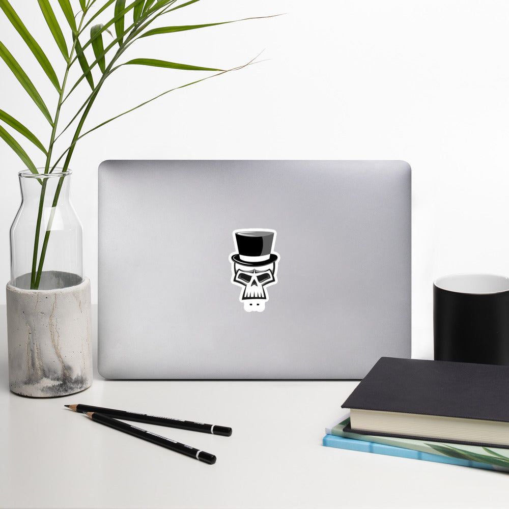 Skull in Top Hat Bubble-free stickers